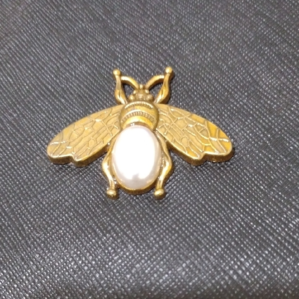 Black Tote Bag with Gold Bee Accent - Picture 2 of 16